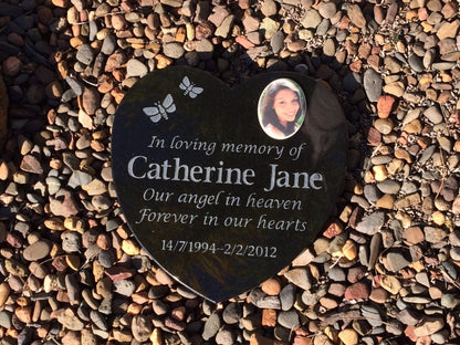 Heart Shaped Granite Plaque Memorial for People