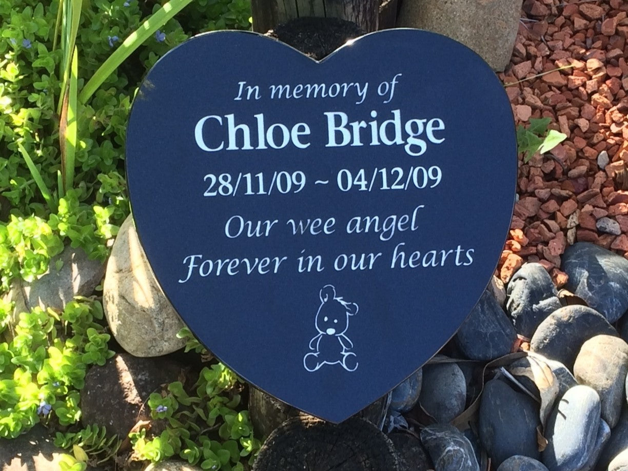 Heart Shaped Granite Plaque Memorial for People