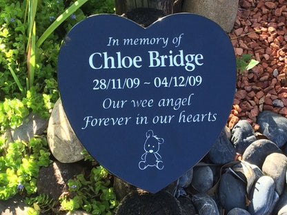 Heart Shaped Granite Plaque Memorial for People