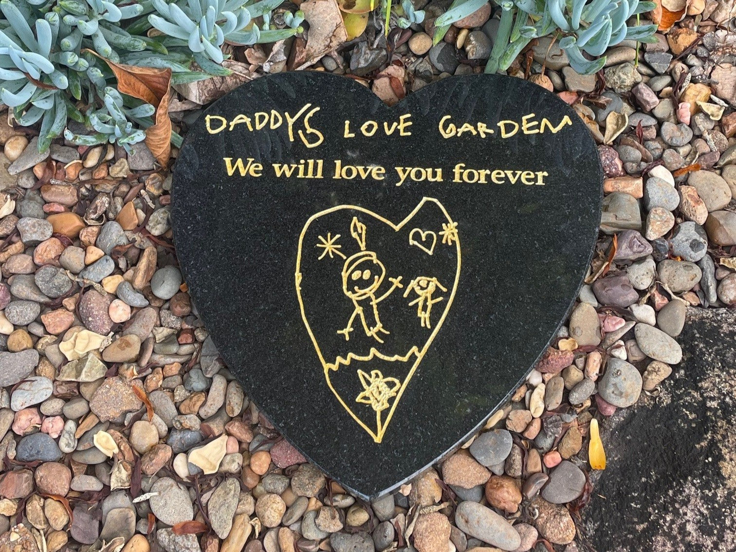 Heart Shaped Granite Plaque Memorial for People