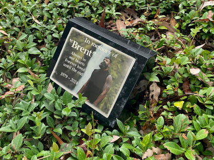 Granite Desk/Pillar Headstone for People - Photo ceramic