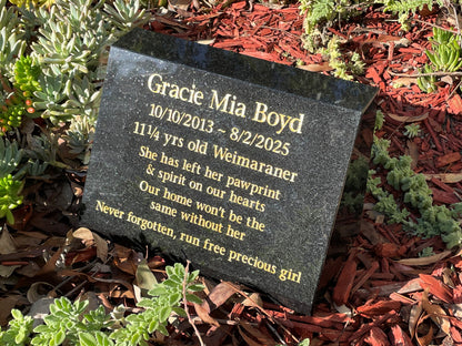 Granite Desk/Pillar Pet Headstone - Natural