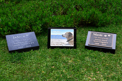 Granite Desk/Pillar Pet Headstone - Natural