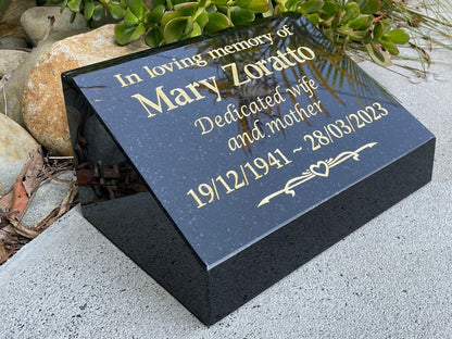 Granite Desk/Pillar Headstone for People - Natural