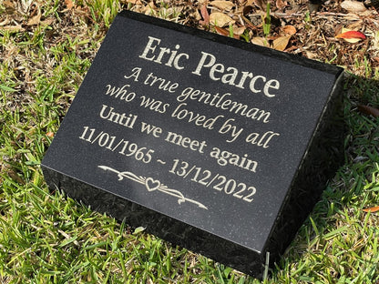 Granite Desk/Pillar Headstone for People - Natural