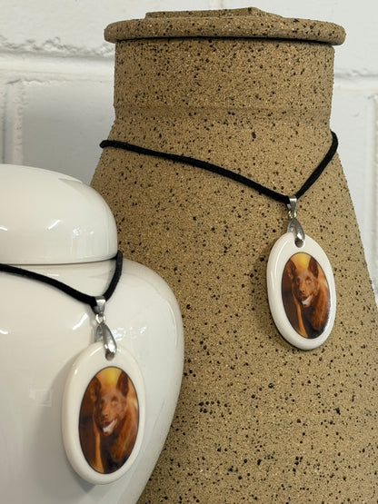 Photo Ceramic Plaque Urn Pendant Pet Memorial