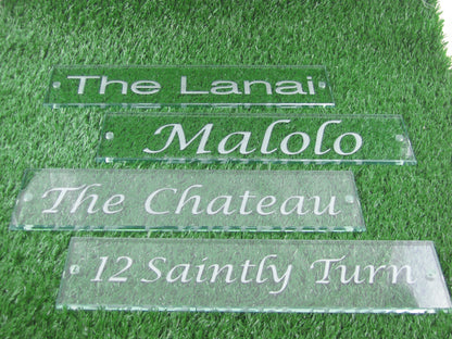House Name Address Plaques - Glass