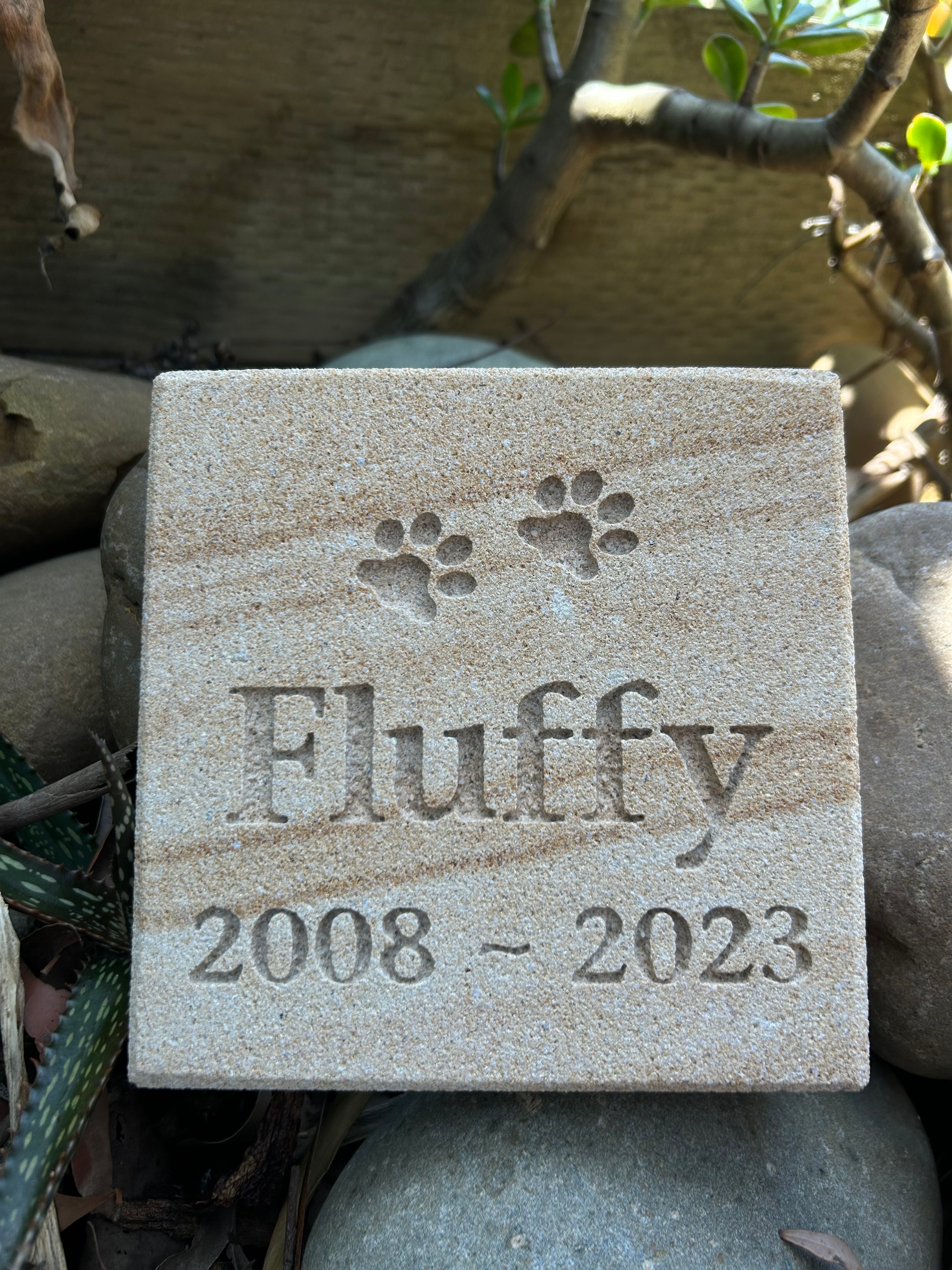 Sandstone Square Plaque Pet Memorial