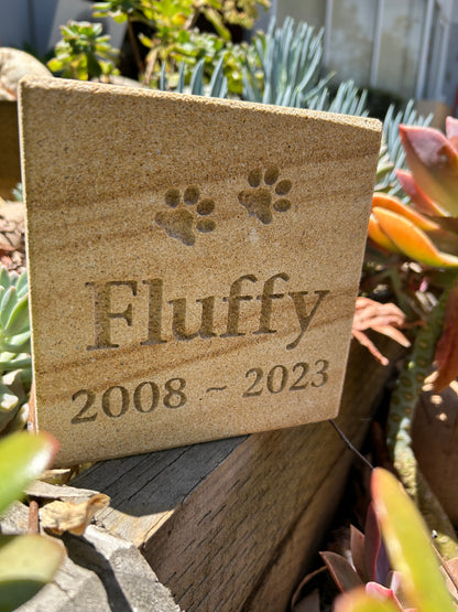 Sandstone Square Plaque Pet Memorial