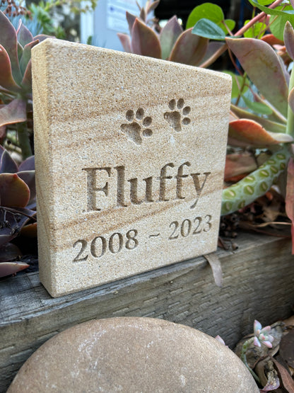 Sandstone Square Plaque Pet Memorial