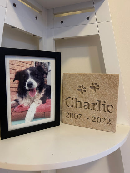 Sandstone Square Plaque Pet Memorial