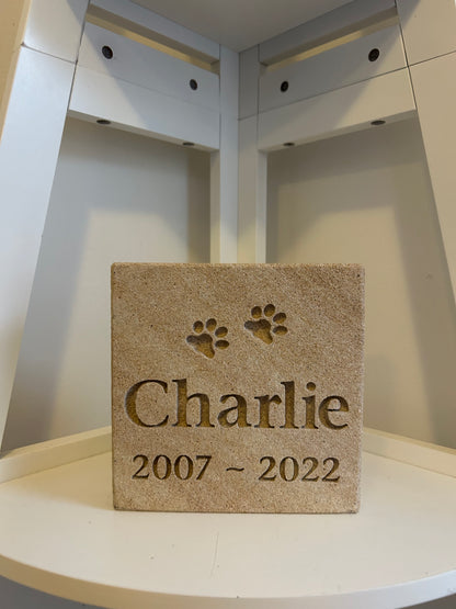 Sandstone Square Plaque Pet Memorial