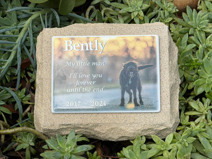 Sandstone Garden Marker Pet Memorial - Photo Ceramic