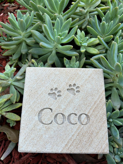 Sandstone Square Plaque Pet Memorial