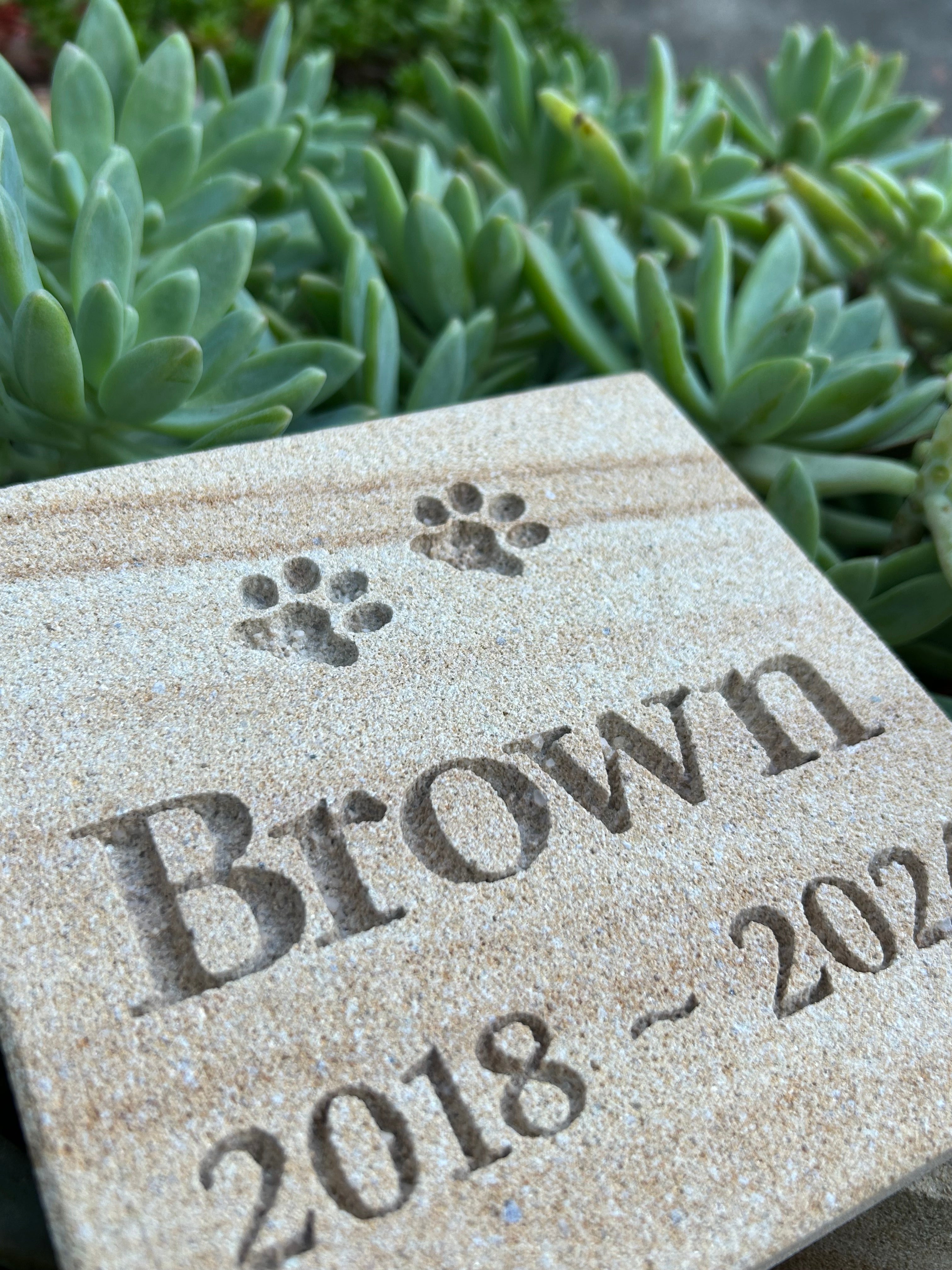 Sandstone Square Plaque Pet Memorial