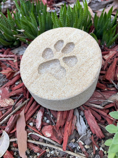 Sandstone Paw Print Keepsake Pet Memorial