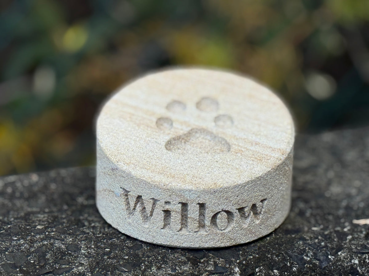 Sandstone Paw Print Keepsake Pet Memorial