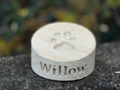Sandstone Paw Print Keepsake Pet Memorial