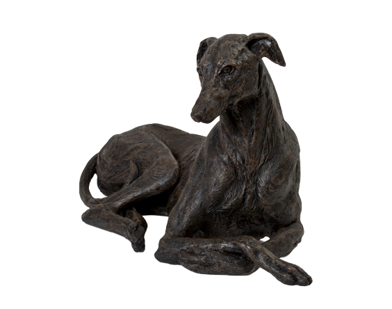 Cast Resin Dog Figurine Memorial Urn - Greyhound