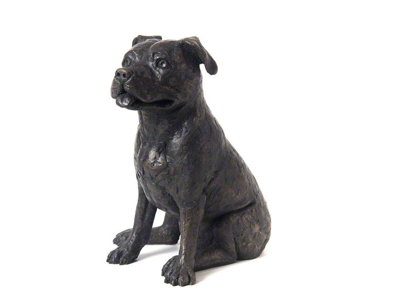 Cast Resin Dog Figurine Memorial Urn - Staffordshire Terrier