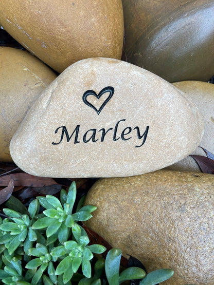 Medium Tumbled Riverstone Pet Memorial