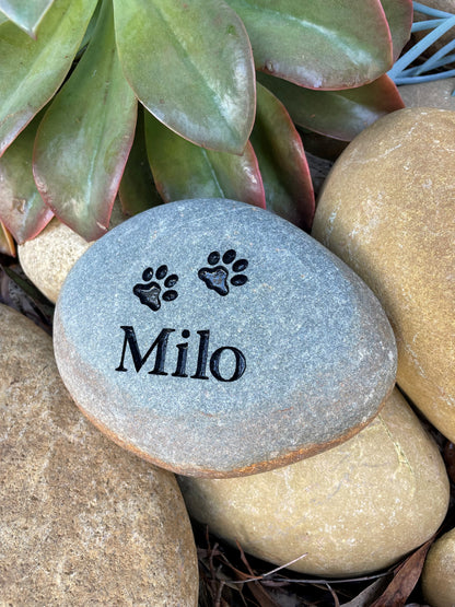Medium Tumbled Riverstone Pet Memorial