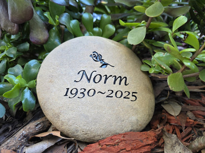 Tumbled Riverstone Memorial For People