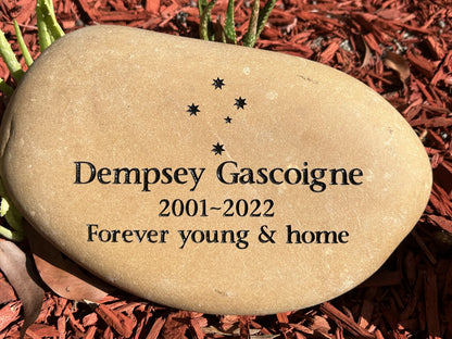 Tumbled Riverstone Memorial For People