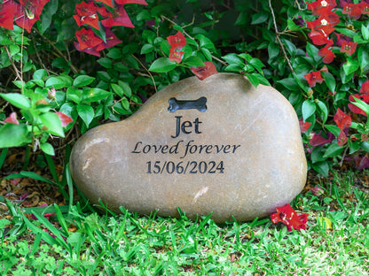 Tumbled Riverstone Pet Memorial