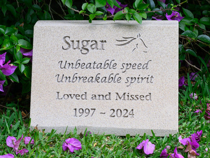Sandstone Desk/Pillar Pet Headstone - Natural Engraving