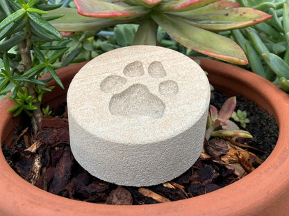 Sandstone Paw Print Keepsake Pet Memorial