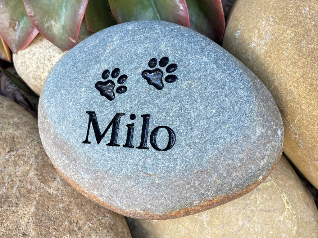 Medium Tumbled Riverstone Pet Memorial