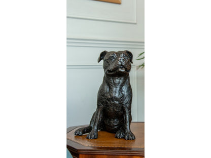 Cast Resin Dog Figurine Memorial Urn - Staffordshire Terrier