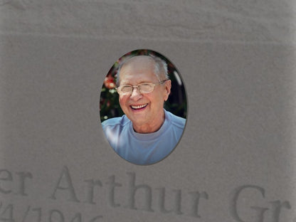 Stainless Steel Oval Photo Plaque Memorial