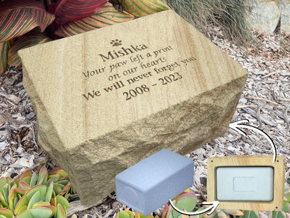 Pet Urn - Large Rockface Sandstone - Outdoor
