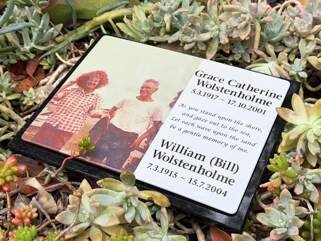 Photo Enamel Plaque on Granite Memorial