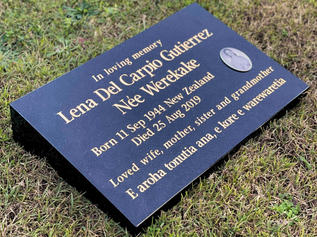 Large Granite Lawn Headstone For People