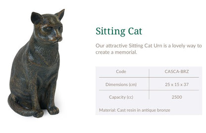 Cast Resin Cat Figurine Urns