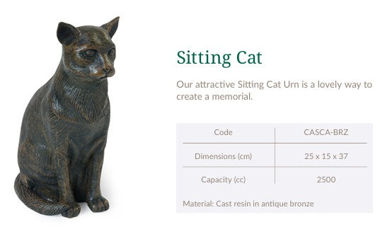 Cast Resin Cat Figurine Urns