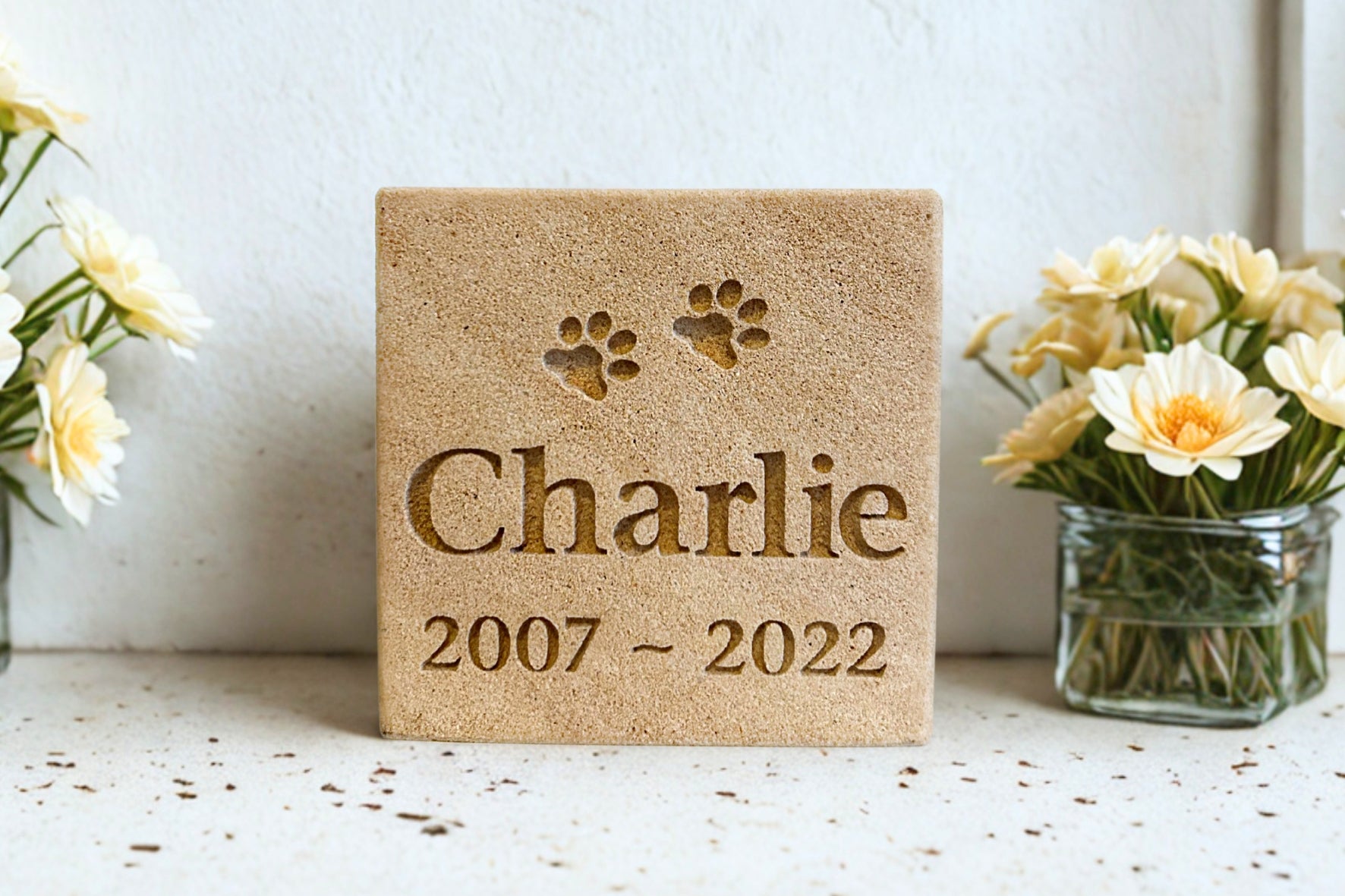 Sandstone Square Plaque Pet Memorial