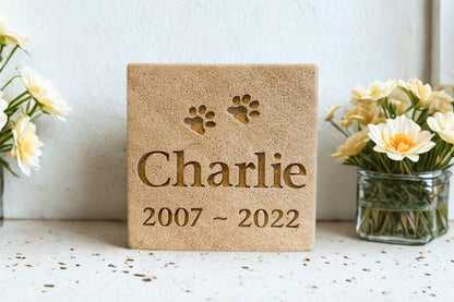 Sandstone Square Plaque Pet Memorial