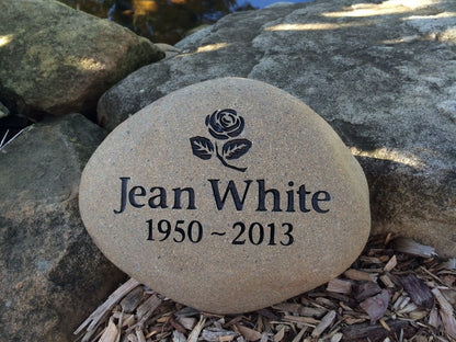 Tumbled Riverstone Memorial For People