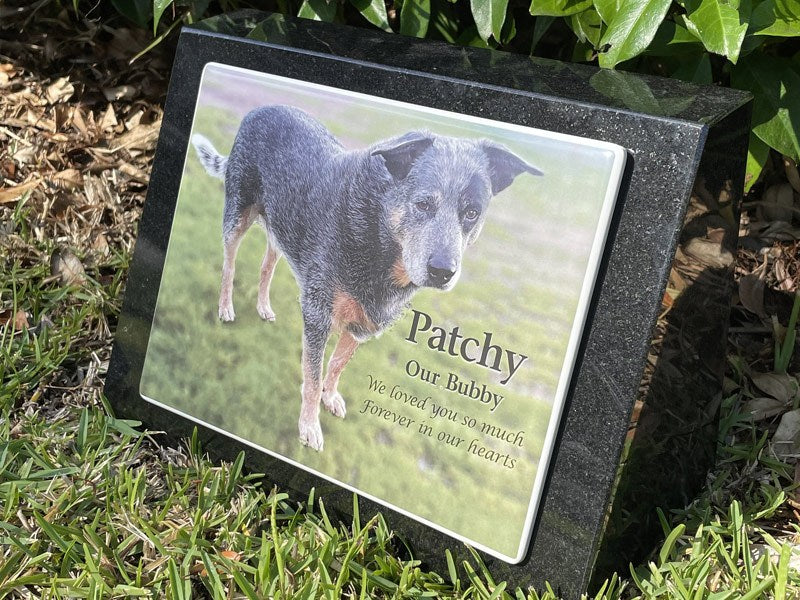 Granite Desk/Pillar Pet Headstone - Photo ceramic
