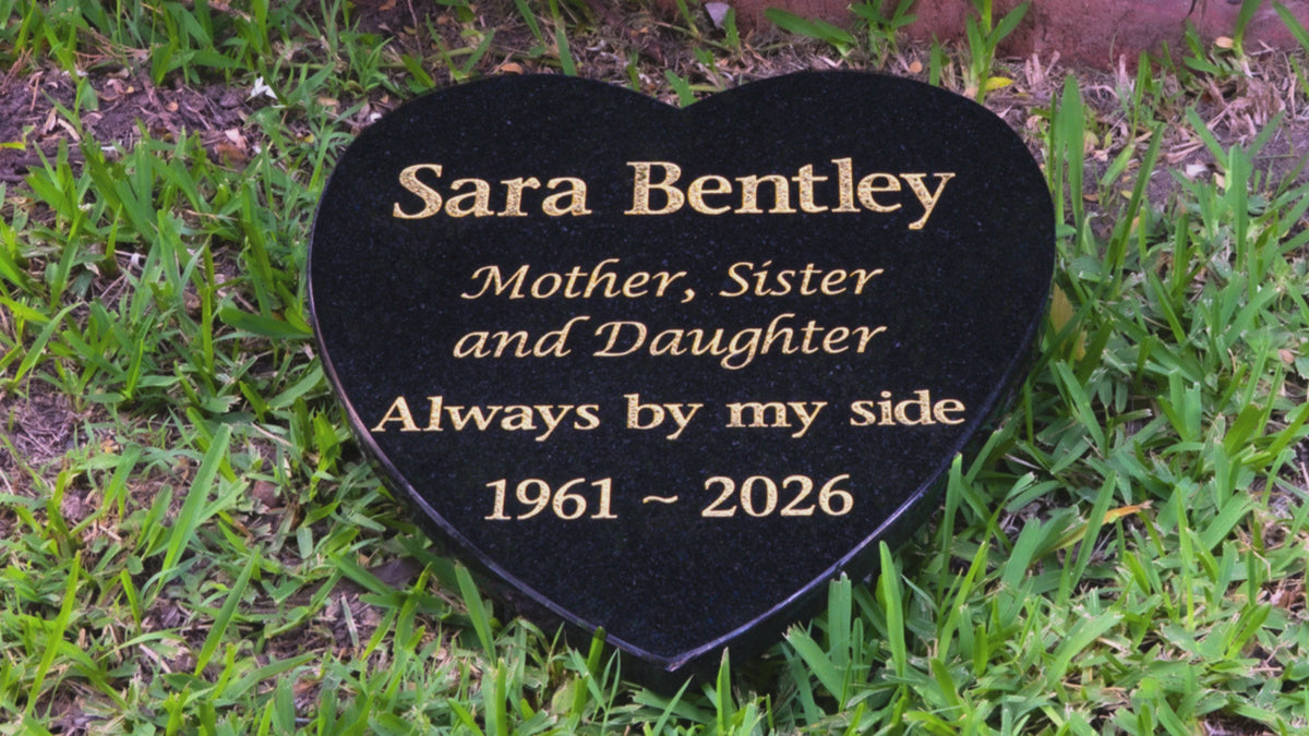 Heart Shaped Granite Plaque Memorial for People
