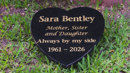 Heart Shaped Granite Plaque Memorial for People