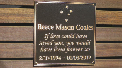 Personalised Bronze Plaque Memorial