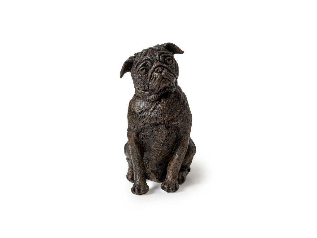 Cast Resin Dog Figurine Memorial Urn - Pug