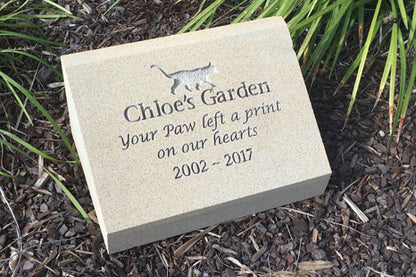 Sandstone Desk/Pillar Pet Headstone - Natural Engraving